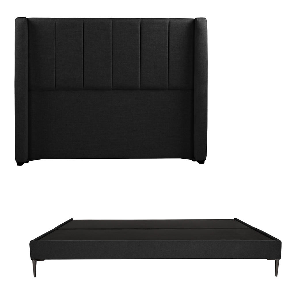 Foto 2 pulgar | Cabecera Foss Color Negro + Base Cama Slim King Size