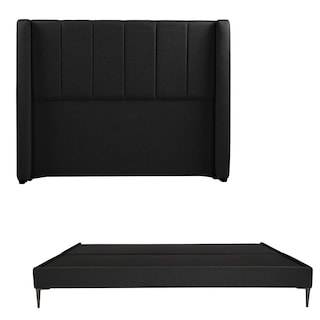 Foto 1 | Cabecera Foss Color Negro + Base Cama Slim King Size