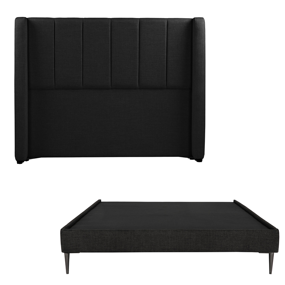 Foto 2 pulgar | Cabecera Foss Color Negro + Base Cama Slim Queen Size
