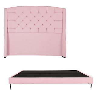 Foto 1 | Cabecera Sitka Color Rosa + Base Cama Slim King Size