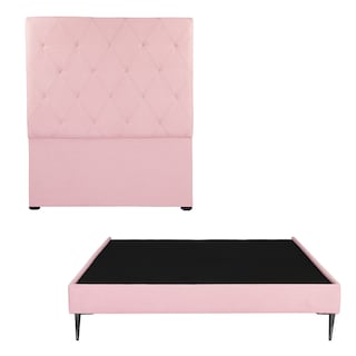 Foto 1 | Cabecera Oporto Color Rosa + Base Cama Slim Individual