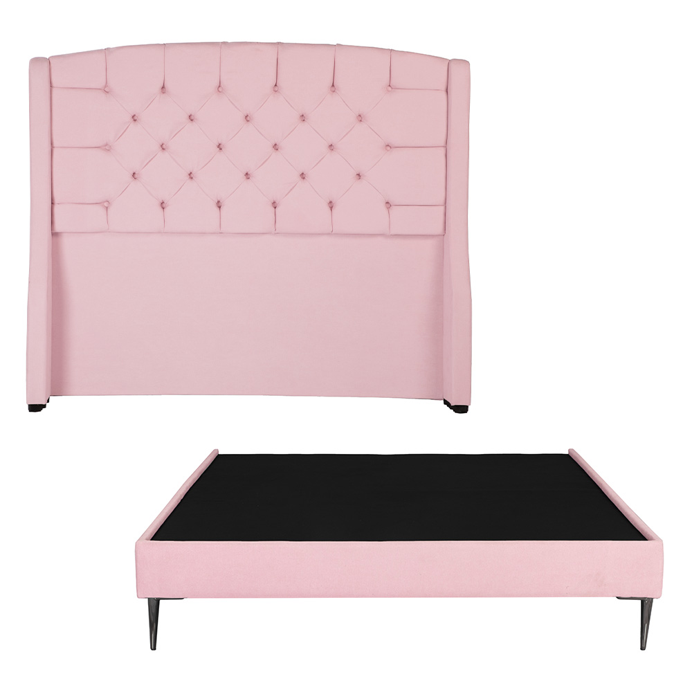 Foto 2 pulgar | Cabecera Sitka Color Rosa + Base Cama Slim Queen Size