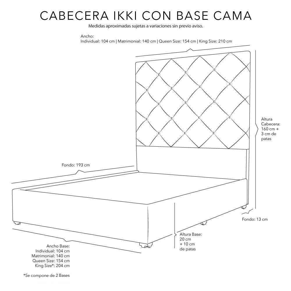 Foto 5 pulgar | Cabecera Dicasa Ikki Color Chocolate Queen Size + Base Cama