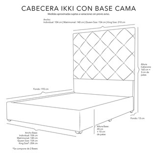 Foto 4 | Cabecera Dicasa Ikki Color Chocolate Queen Size + Base Cama