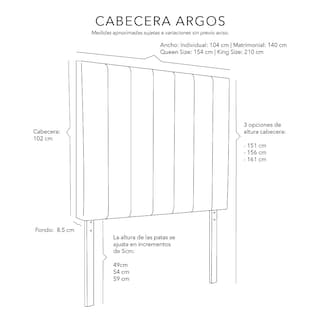 Foto 6 | Cabecera Dicasa Argos Color Negro Queen Size
