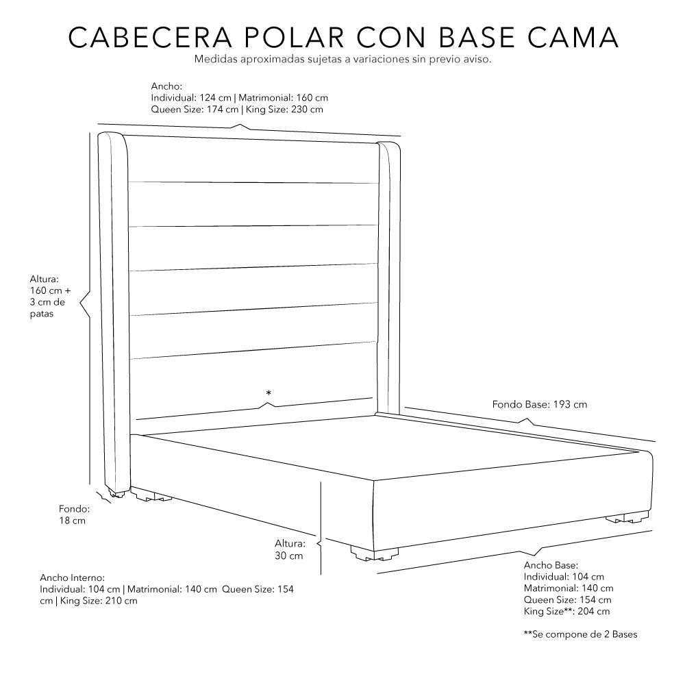 Foto 5 pulgar | Cabecera Dicasa Polar Color Chocolate Matrimonial + Base Cama