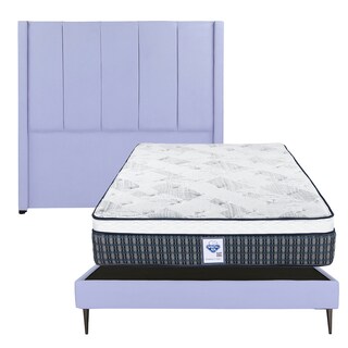 Foto 1 | Cabecera Dicasa Nizza Color Lila Matrimonial + Base Cama Slim + Colchón