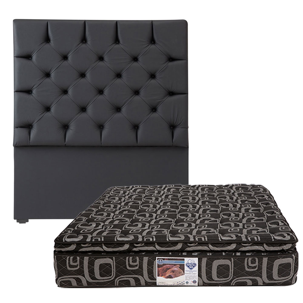 Foto 1 | Cabecera Dicasa Calgary Color Negro Queen Size + Colchón Spring Air Morgan Queen Size