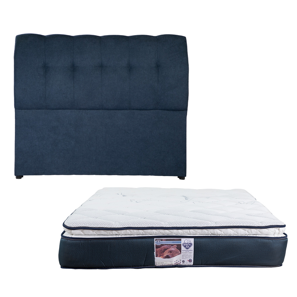 Foto 1 | Cabecera Dicasa Nube Color Azul Queen Size + Colchón Spring Air Monaco Queen Size