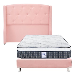 Foto 1 | Cabecera Dicasa Zefyr Color Pink Queen Size + Box Dicasa Color Pink + Colchón Spring Air Cardona