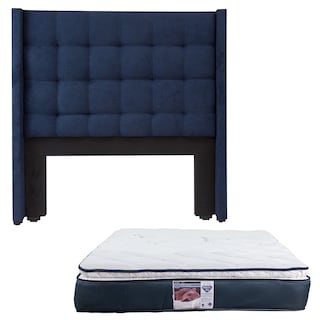 Foto 1 | Cabecera Dicasa Titan Color Azul Marino Queen Size + Colchón Spring Air Monaco Queen Size