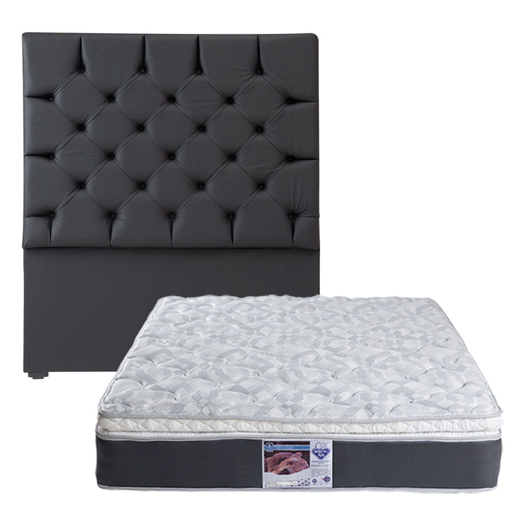 Foto 1 | Cabecera Dicasa Calgary Color Negro Queen Size + Colchón Spring Air Marte Queen Size
