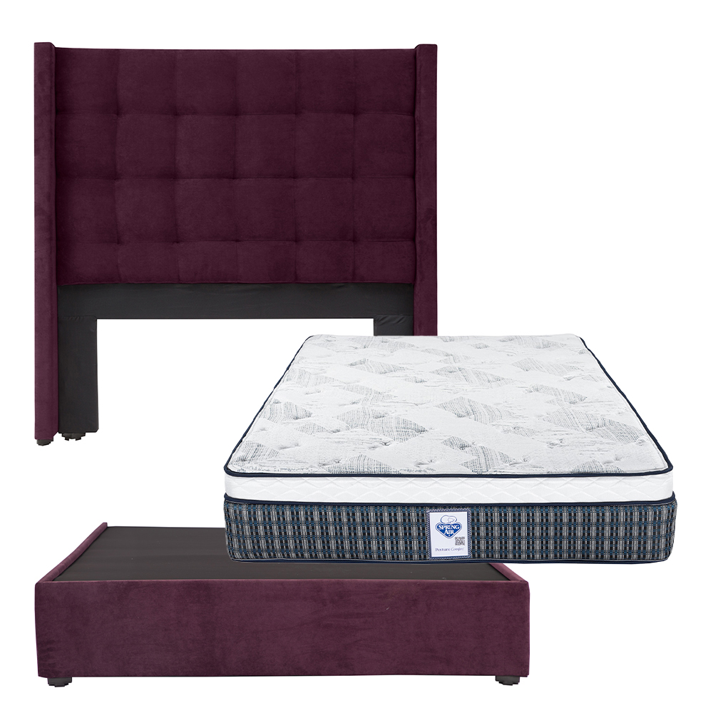 Foto 1 | Cabecera Dicasa  Titan Color Morado Matrimonial + Base Cama Dicasa Color Morado + Colchón Spring Air Cardona