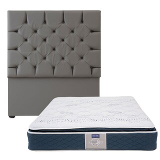 Foto 1 | Cabecera Dicasa Calgary Color Gris Rata Queen Size + Colchón Restonic Trust Queen Size