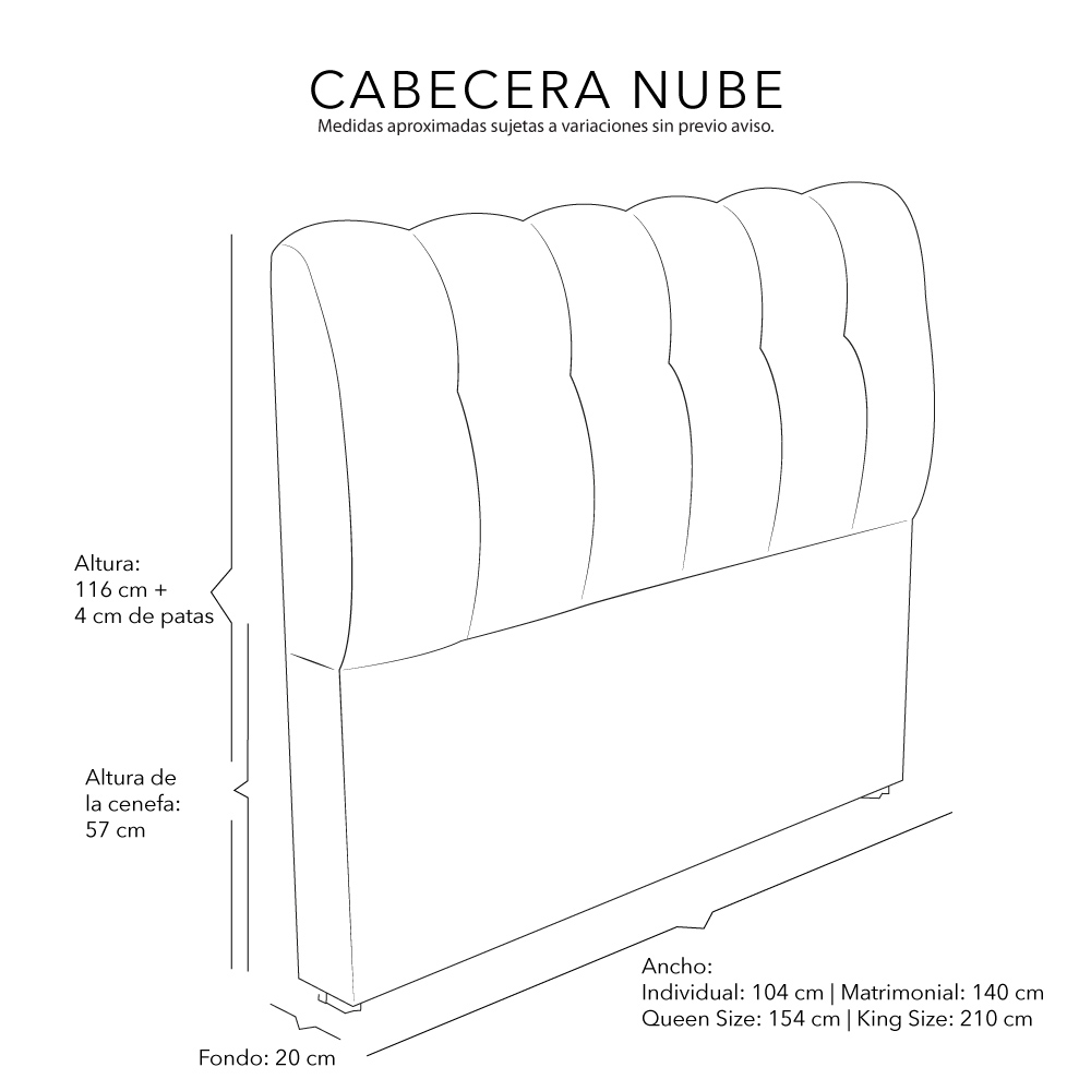 Foto 7 pulgar | Cabecera Dicasa Nube Color Plata  King Size