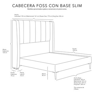 Foto 7 | Cabecera Dicasa Foss Color Lila Queen Size+base Slim+almohada Royal Twin+protector Lux+sábanas Royal+edredón Homy