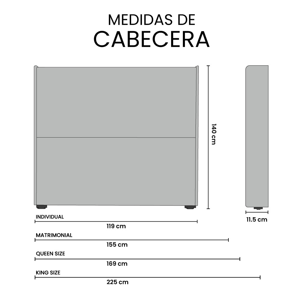Foto 7 pulgar | Cabecera Trinity Bruks Color Azul Queen Size