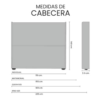 Foto 6 | Cabecera Trinity Bruks Color Azul Queen Size