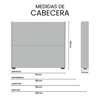 Foto 6 | Cabecera Trinity Bruks Color Azul Matrimonial