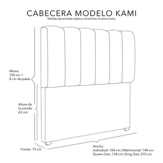 Foto 6 | Kami Individual Cabecera Centaurus Oxford Gris Carbon