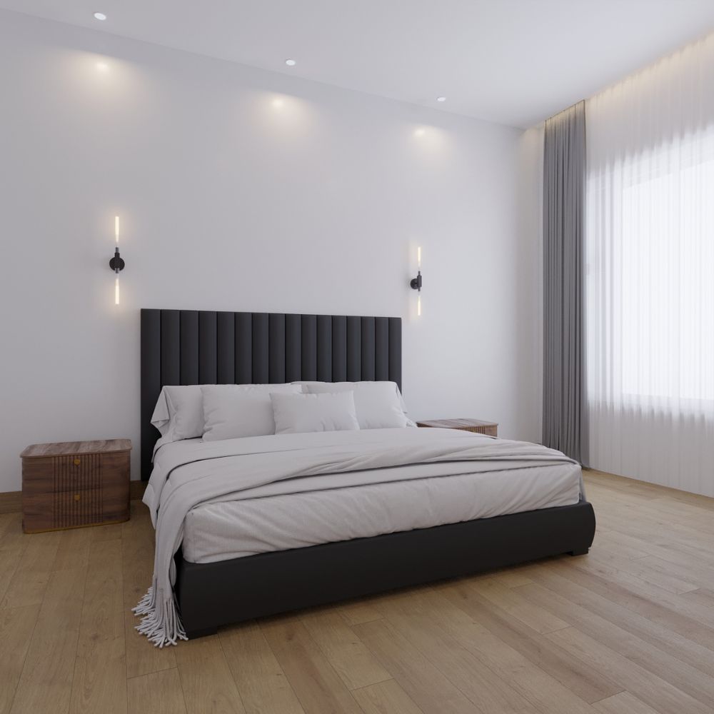 Foto 4 | Cabecera King Size Modern Luxury De Terciopelo Negro Con Canales De 15 Cm