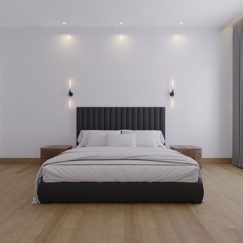 Foto 5 | Cabecera King Size Modern Luxury De Terciopelo Negro Con Canales De 15 Cm