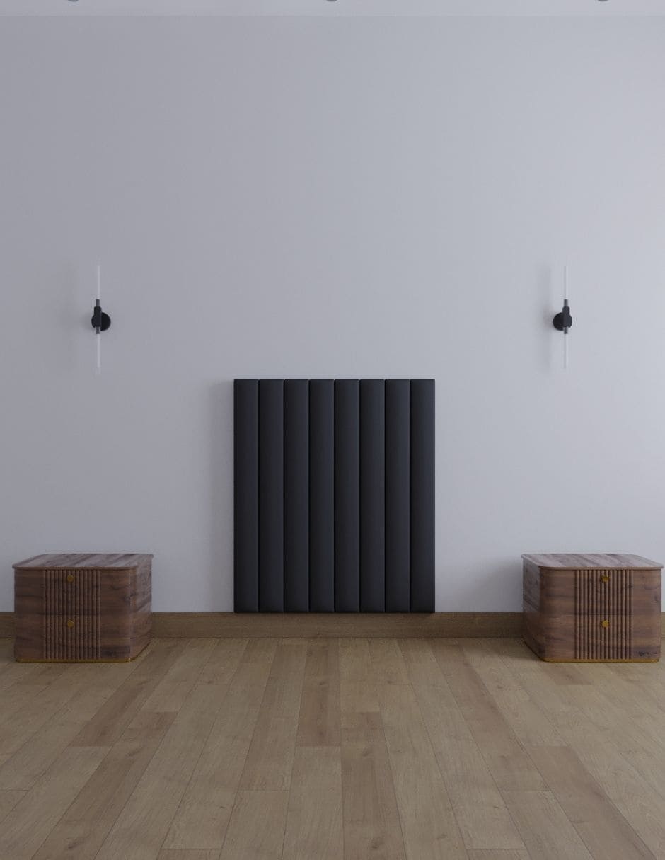 Cabecera Individual Modern Luxury De Terciopelo Negro Con Canales De 15 Cm $6,499