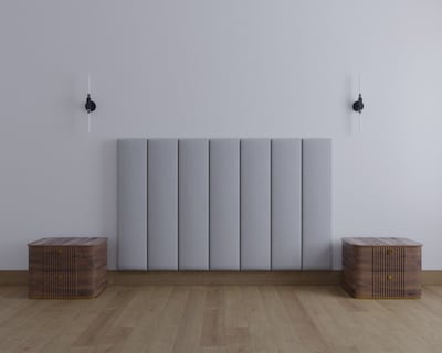 Foto 1 | Cabecera Queen Size Modern Luxury De Terciopelo Gris Plata Con Canales De 30 Cm