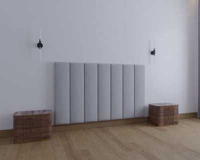 Foto 2 | Cabecera Queen Size Modern Luxury De Terciopelo Gris Plata Con Canales De 30 Cm