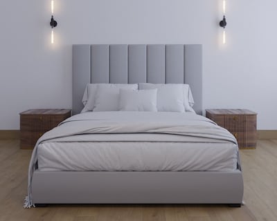 Foto 3 | Cabecera Queen Size Modern Luxury De Terciopelo Gris Plata Con Canales De 30 Cm
