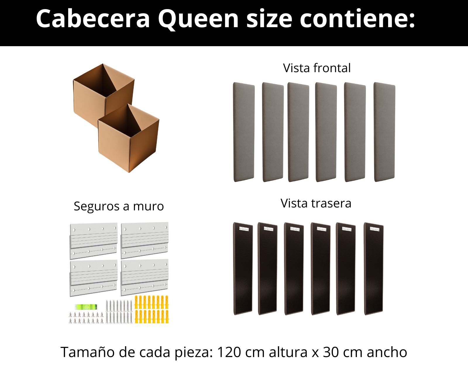 Foto 7 pulgar | Cabecera Queen Size Modern Luxury De Terciopelo Gris Plata Con Canales De 30 Cm
