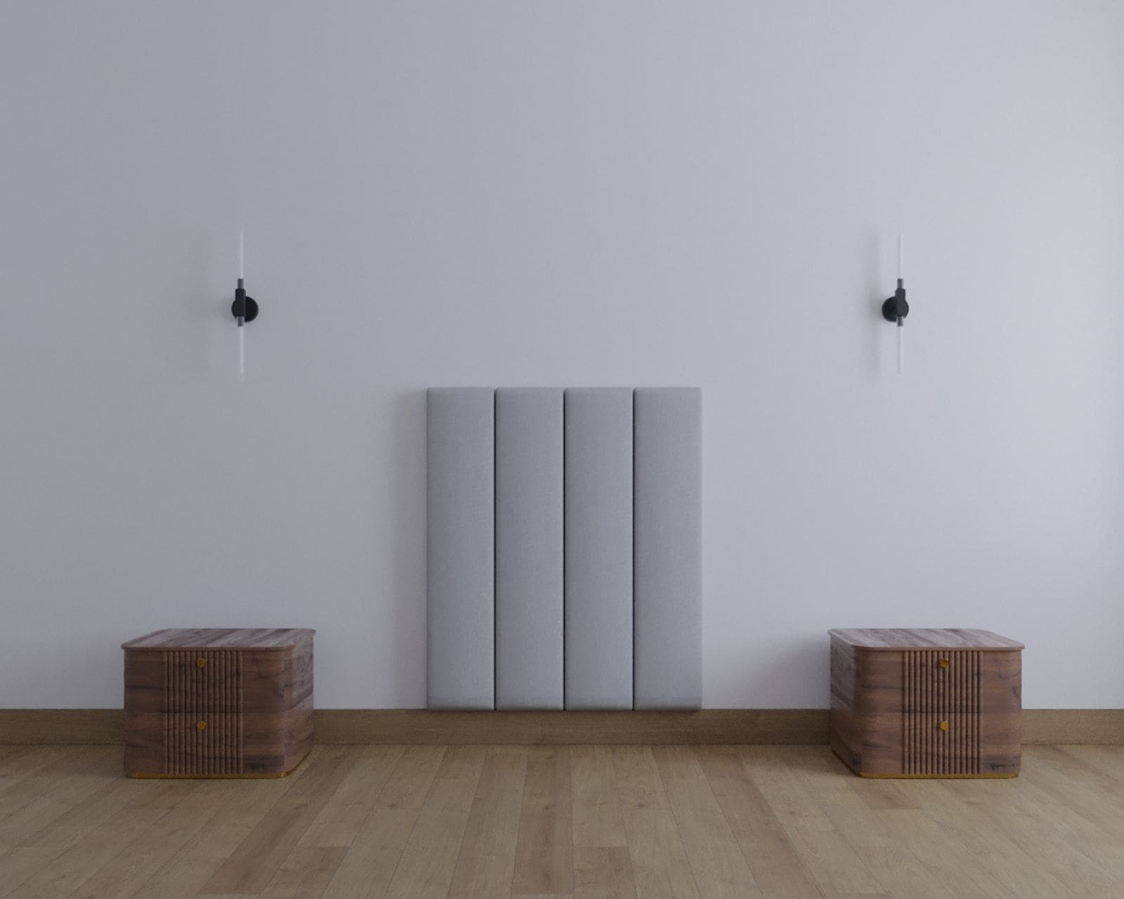 Cabecera Individual Modern Luxury De Terciopelo Gris Plata Con Canales De 30 Cm $6,499