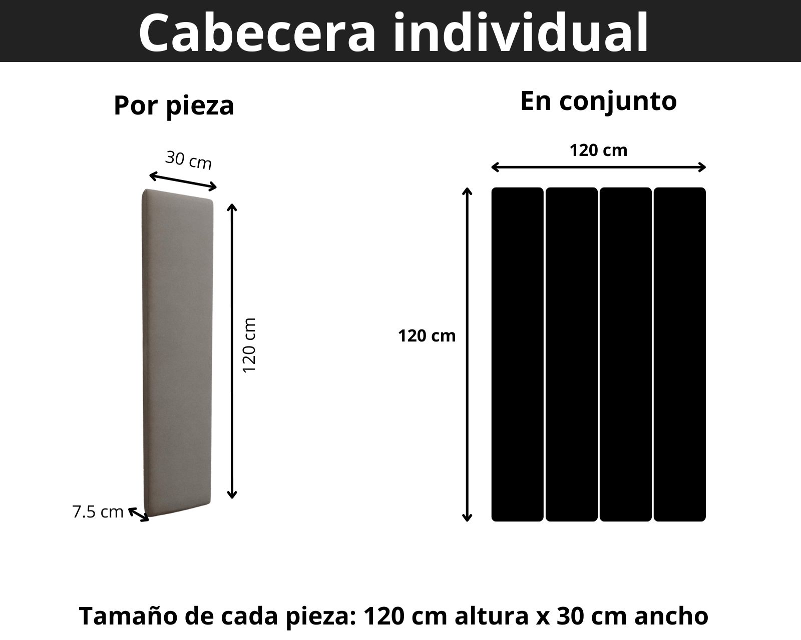 Foto 7 | Cabecera Individual Modern Luxury De Terciopelo Gris Plata Con Canales De 30 Cm