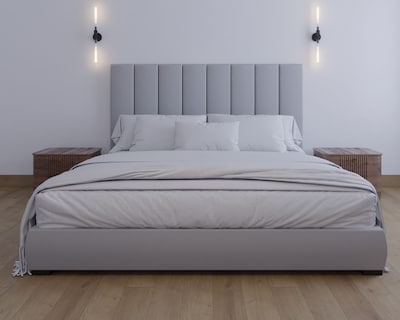 Foto 3 | Cabecera King Size Modern Luxury De Terciopelo Gris Plata Con Canales De 30 Cm