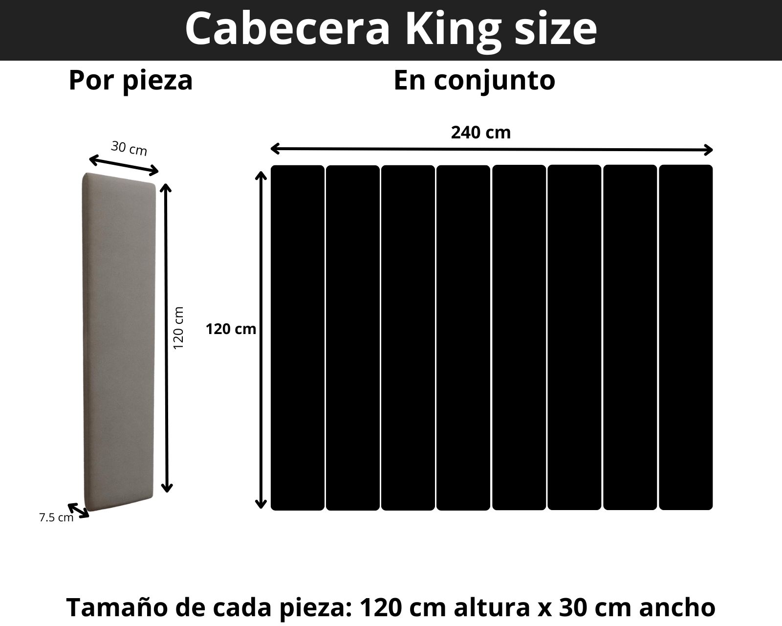 Foto 8 pulgar | Cabecera King Size Modern Luxury De Terciopelo Gris Plata Con Canales De 30 Cm