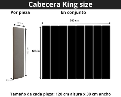 Foto 7 | Cabecera King Size Modern Luxury De Terciopelo Gris Plata Con Canales De 30 Cm