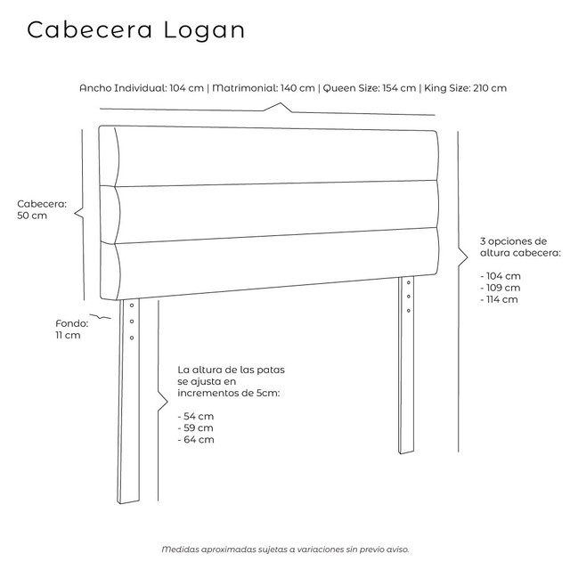 Foto 7 pulgar | Cabecera Dicasa Logan Color Black Individual
