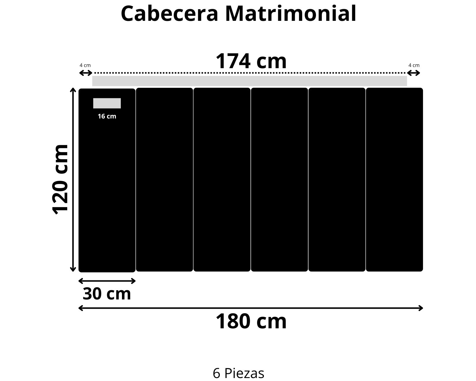 Foto 8 | Cabecera Matrimonial Modern Luxury De Terciopelo Gris Plateado Con Canales De 30 Cm