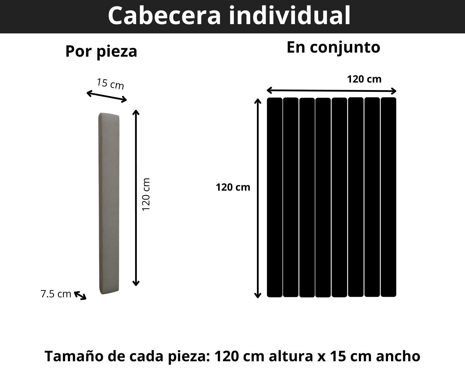 Foto 7 | Cabecera Individual Modern Luxury De Terciopelo Beige Con Canales De 15 Cm