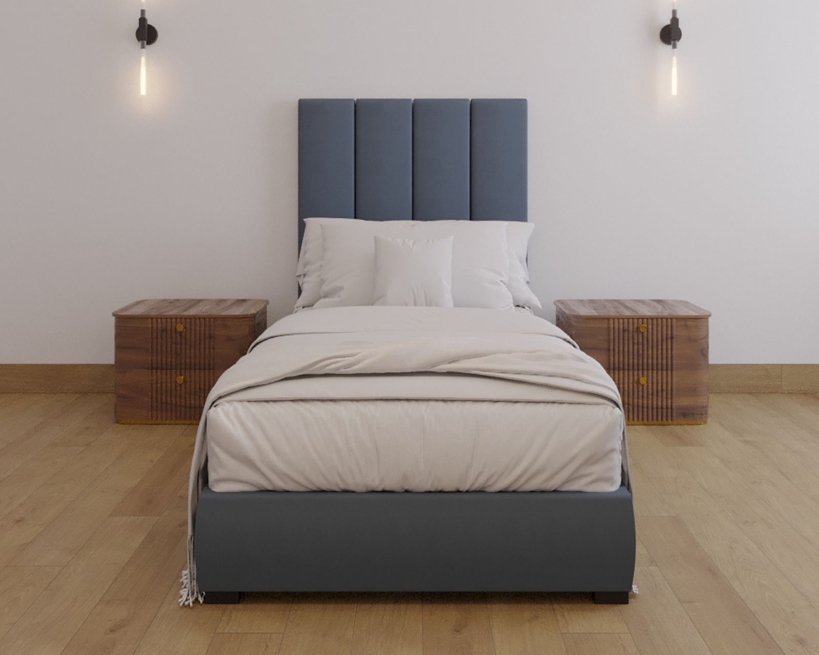 Foto 3 | Cabecera Individual Modern Luxury De Terciopelo Deepgray Con Canales De 30 Cm