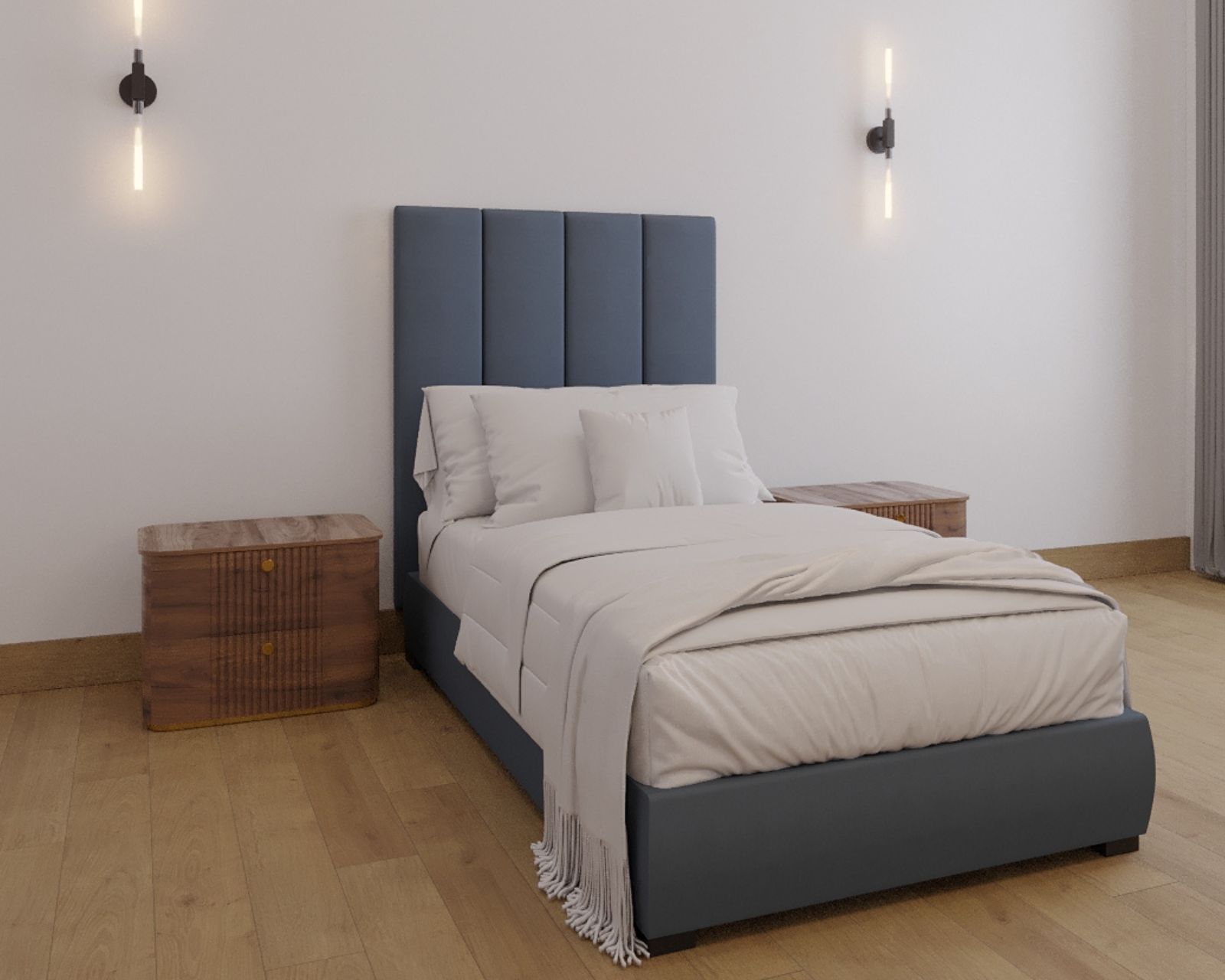 Foto 4 | Cabecera Individual Modern Luxury De Terciopelo Deepgray Con Canales De 30 Cm
