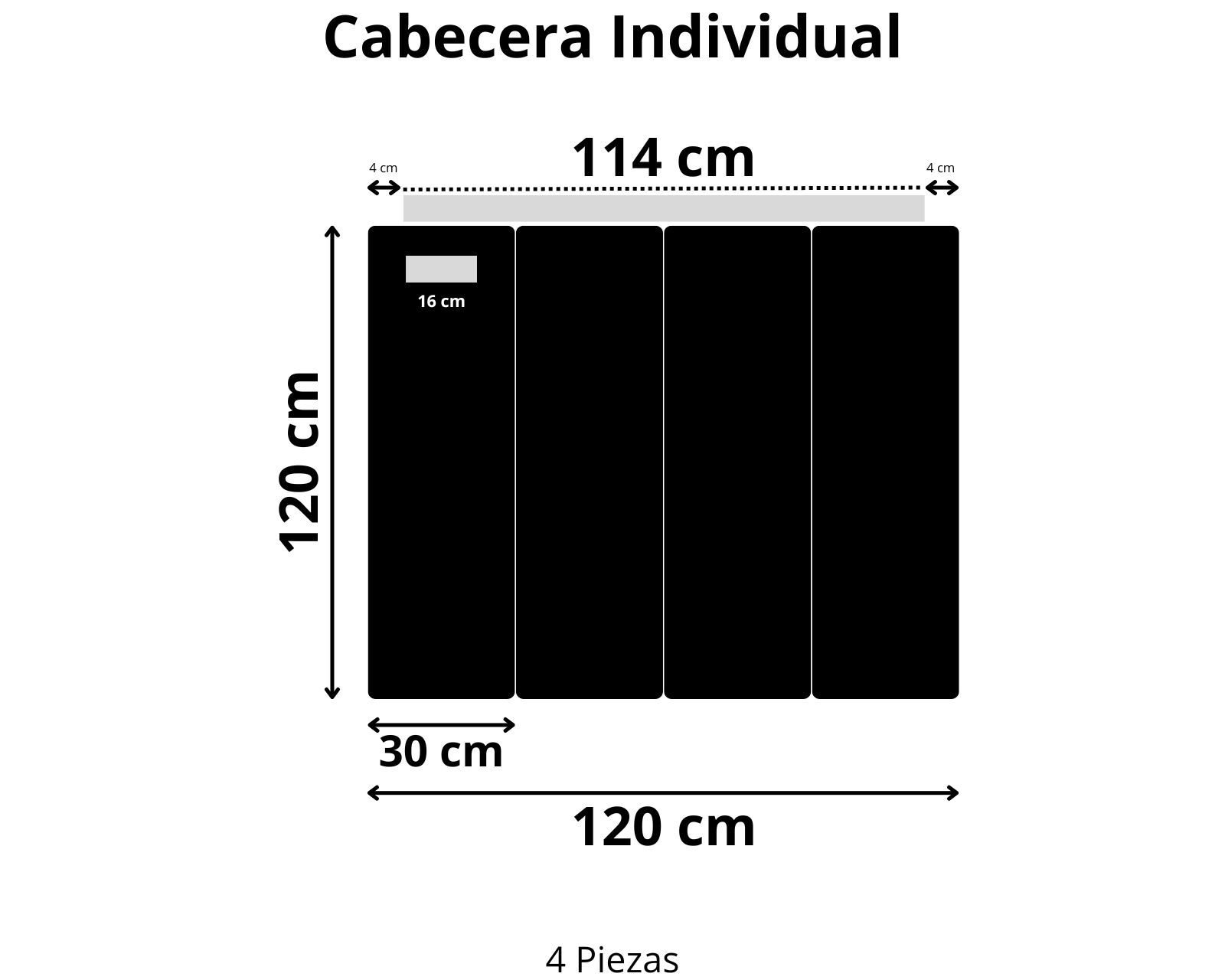 Foto 9 pulgar | Cabecera Individual Modern Luxury De Terciopelo Deepgray Con Canales De 30 Cm