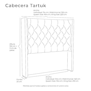 Foto 6 | Cabecera Dicasa Tartuk Queen Size Color Gris Oscuro