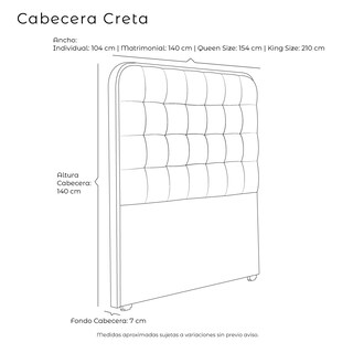 Foto 6 | Cabecera Dicasa Creta Color Beige Individual