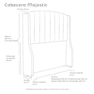 Foto 6 | Cabecera Dicasa Majestic Platinado King Size