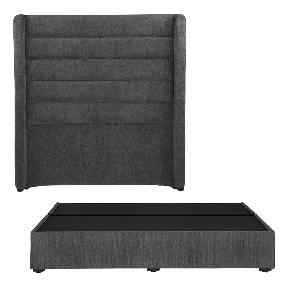 Foto 2 pulgar | Cabecera Dicasa Polar + Base Cama Color Gris Oxford King Size