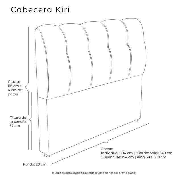 Foto 7 pulgar | Cabecera Rogga Kiri Color Beige Claro King Size