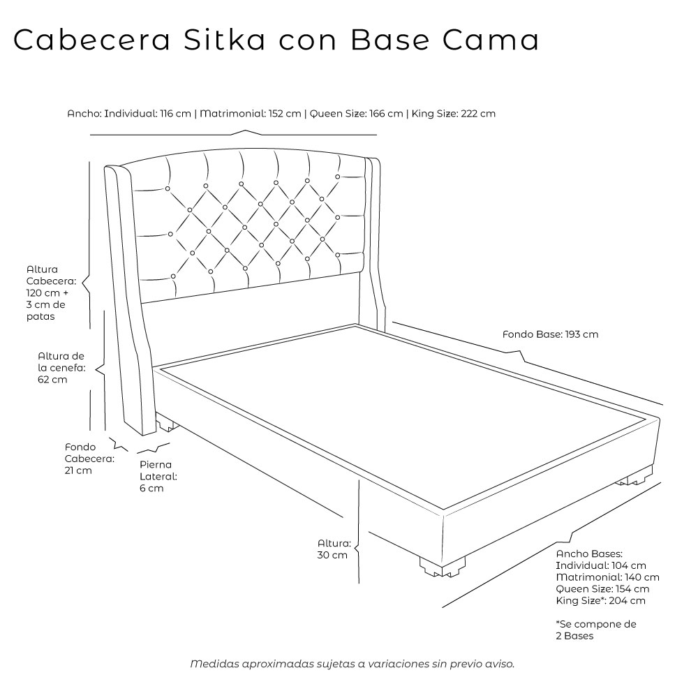 Foto 4 pulgar | Cabecera Dicasa Sitka Color Gris Dolphin Individual +base Cama Dicasa