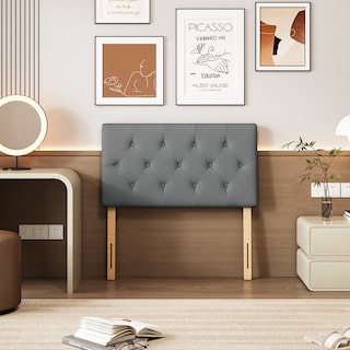 Foto 1 | Cabecera De Cama Individual Tapizada Con Altura Ajustable Patas De Madera Acolchada Yatahome Hydemu 105x7.5x55cm Gris