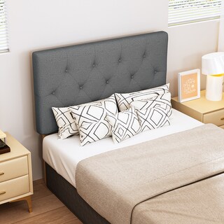 Foto 4 | Cabecera De Cama Individual Tapizada Con Altura Ajustable Patas De Madera Acolchada Yatahome Hydemu 105x7.5x55cm Gris
